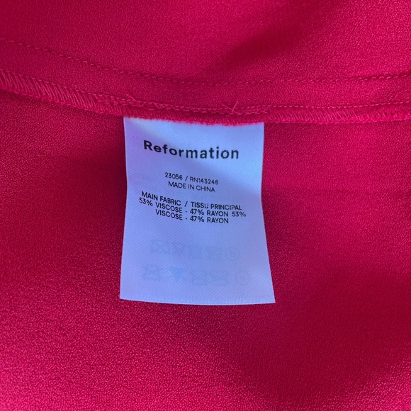 NEW Reformation Baxley Midi Dress in Cherry Red | size 4 - Picture 14 of 15